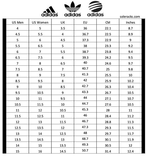 Adidas shoes size guide UK